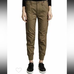 Vince Womens Cargo Jogger Pants Olive Khaki Cotton Blend 6